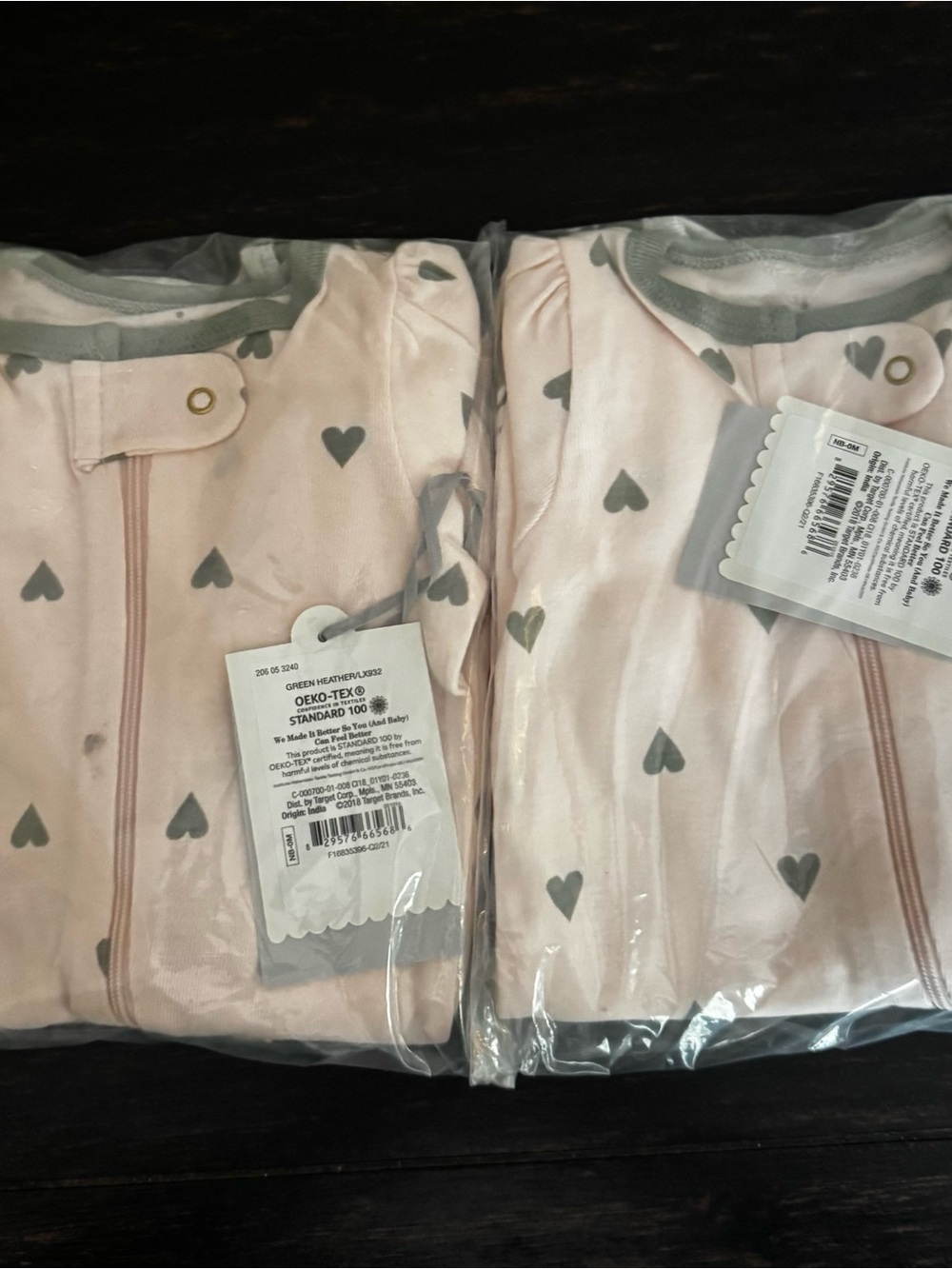 NWT! Bundle of 2 Cloud Island 3-pack Foliage Zip-Up Sleep N’ Play Baby Newborn